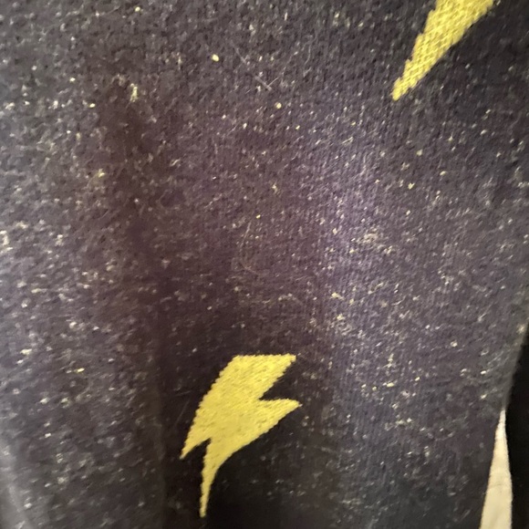 Franklyn and Dailey navy blue speckled lightening bolt sweater - Picture 3 of 4